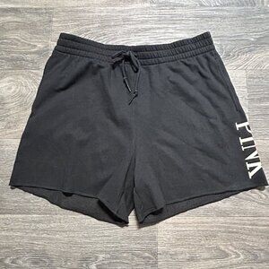PINK Sweat Shorts Size XL Black 5" Everyday Fleece Drawstring NWT Casual Lounge